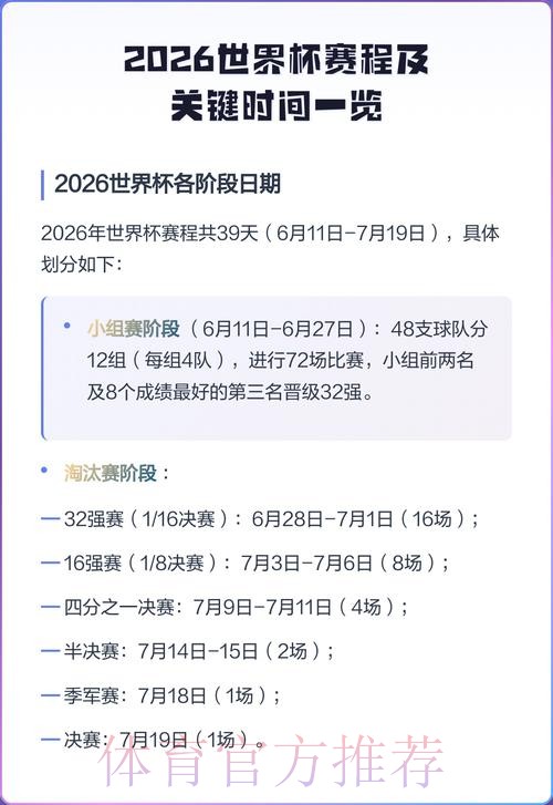 2026世界杯每日赛程一览最新时间表官网入口 2026世界杯每日赛程一览最新时间表官网入口
